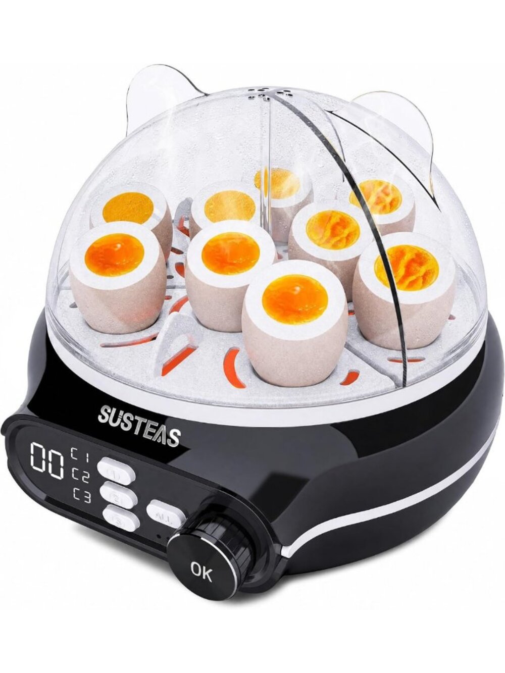 Rapid Egg Cooker for 9 Eggs - Soft, Medium, Hard Boiled & Poached Eggs Maker